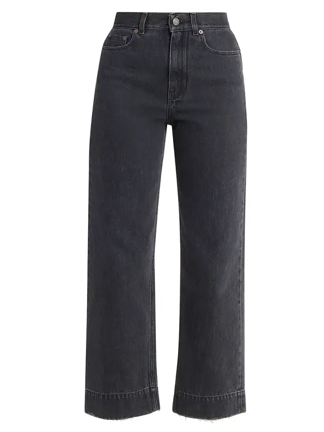 Chloé Women's High-Rise Straight-Leg Crop Jeans - Asphalt Black