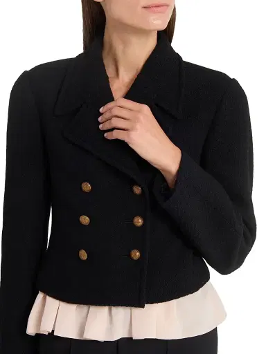 Chloé Women's Wool-Blend Double-Breasted Blazer - Black | Thumbnail 6 Chloé Women's Wool-Blend Double-Breasted Blazer - Black | Thumbnail 6