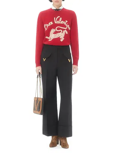 Valentino Garavani Women's Crepe Couture Trousers | Thumbnail 6