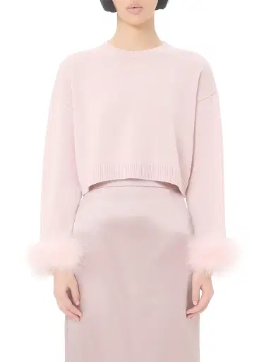 Valentino Garavani Women's Cashmere Sweater with Feathers | Thumbnail 2 Valentino Garavani Women's Cashmere Sweater with Feathers | Thumbnail 2