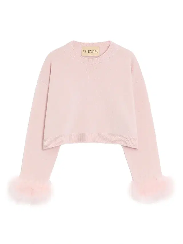 Women's Cashmere Sweater with Feathers - Pink
