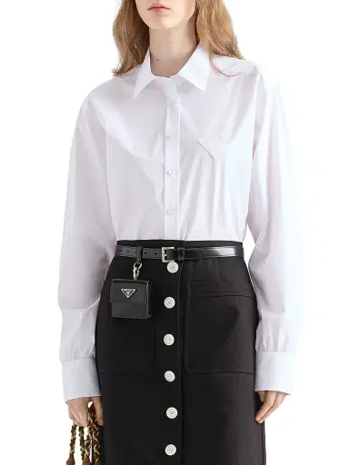 Prada Women's Cotton Poplin Shirt - White | Thumbnail 2