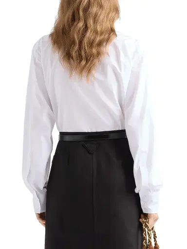 Prada Women's Cotton Poplin Shirt - White | Thumbnail 3