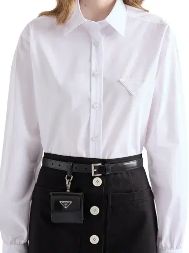 Prada Women's Cotton Poplin Shirt - White | Thumbnail 4