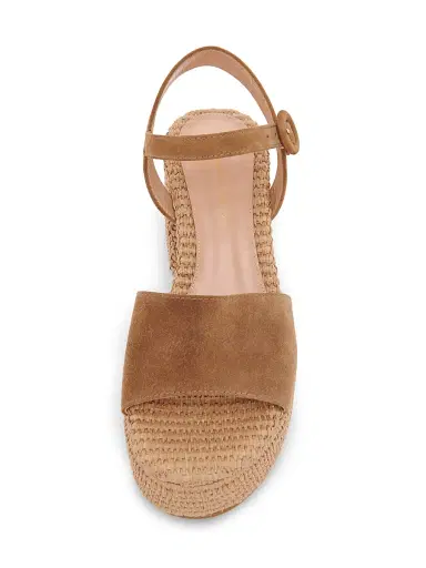 Gianvito Rossi Women's Carol Marbella Suede & Raffia Platform Sandals - Camel Natural - Size 11 | Thumbnail 4 Gianvito Rossi Women's Carol Marbella Suede & Raffia Platform Sandals - Camel Natural - Size 11 | Thumbnail 4