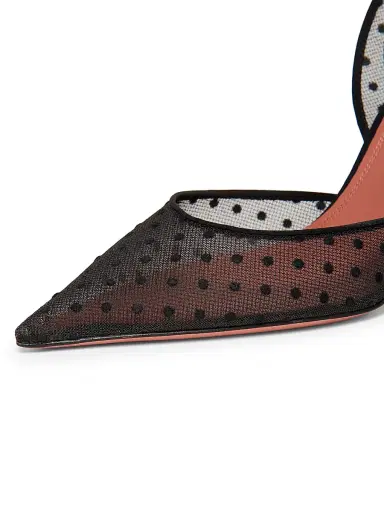 Amina Muaddi Women's Holli Lace Slingback Pumps - Lace Black Polka Dot | Thumbnail 5 Amina Muaddi Women's Holli Lace Slingback Pumps - Lace Black Polka Dot | Thumbnail 5