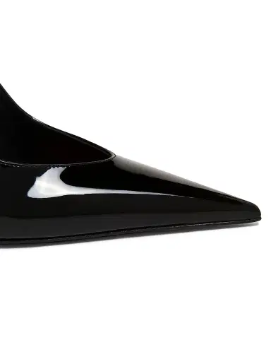 Amina Muaddi Women's Anok 105MM Patent Leather Slingback Pumps - Patent Black - Size 12 | Thumbnail 5