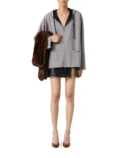 Miu Miu Women's Cashmere Cardigan Hoodie - Grey - Size 6 | Thumbnail 6 Miu Miu Women's Cashmere Cardigan Hoodie - Grey - Size 6 | Thumbnail 6