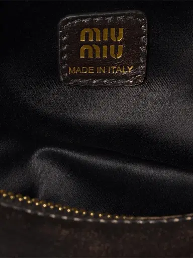 Miu Miu Women's Leather Top Handle Bag - Brown | Thumbnail 4 Miu Miu Women's Leather Top Handle Bag - Brown | Thumbnail 4