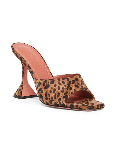 Amina Muaddi Women's Lupita 95MM Leopard-Printed Leather Mules - Printed Suede Leopard - Size 11.5 | Thumbnail 2