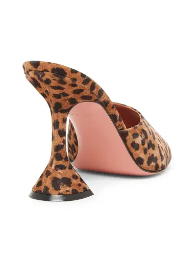 Amina Muaddi Women's Lupita 95MM Leopard-Printed Leather Mules - Printed Suede Leopard - Size 11.5 | Thumbnail 3