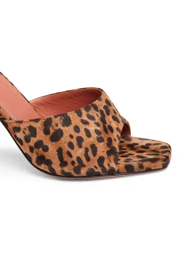 Amina Muaddi Women's Lupita 95MM Leopard-Printed Leather Mules - Printed Suede Leopard - Size 11.5 | Thumbnail 5