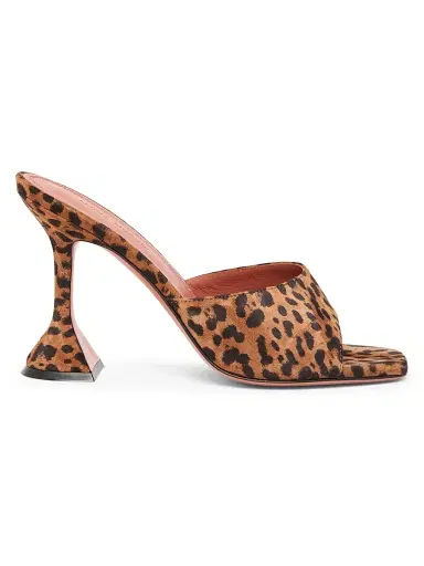 Amina Muaddi Women's Lupita 95MM Leopard-Printed Leather Mules - Printed Suede Leopard - Size 11.5 | Thumbnail 1