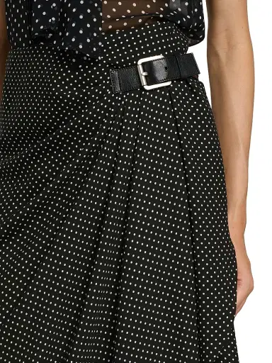 Tom Ford Women's Polka Dot Silk Wrap Midi-Skirt - Black Off White - Size 6 | Thumbnail 6 Tom Ford Women's Polka Dot Silk Wrap Midi-Skirt - Black Off White - Size 6 | Thumbnail 6