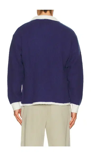 Bound Oxford Wool Button Up Knit Shirt | Thumbnail 2