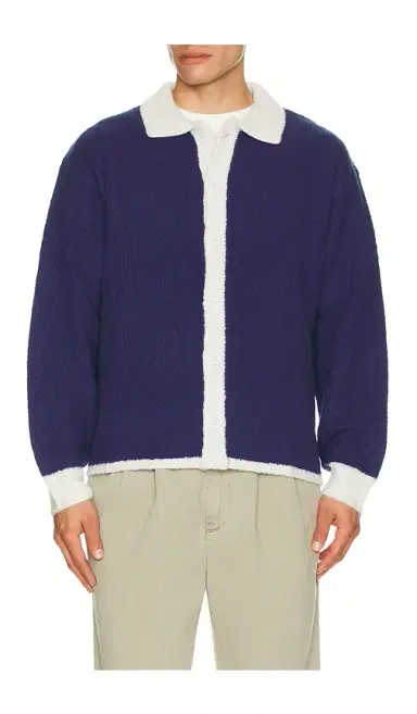 Bound Oxford Wool Button Up Knit Shirt | Thumbnail 1
