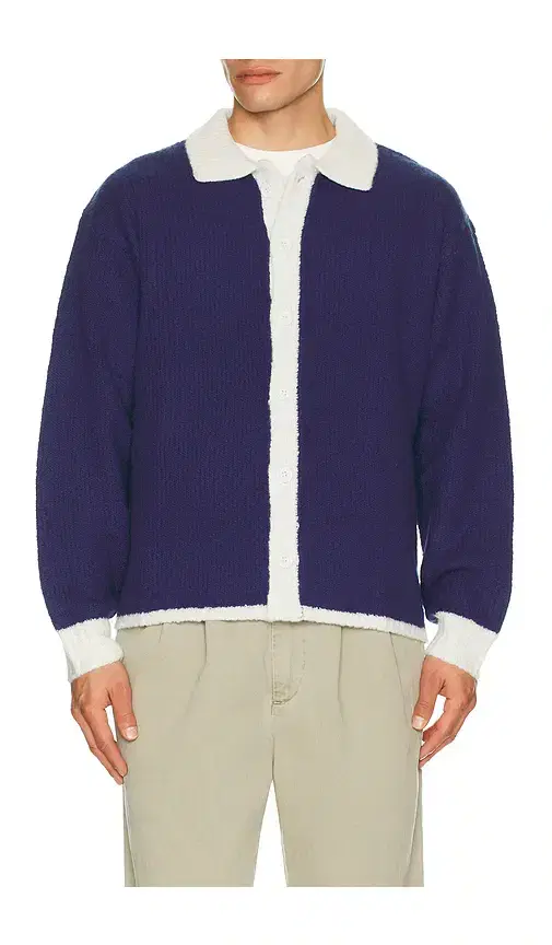 Bound Oxford Wool Button Up Knit Shirt
