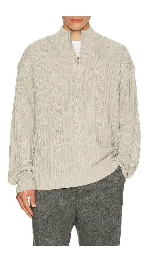 Cable Knit Half Zip Sweater