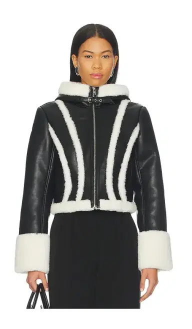 fleur du mal Leather & Fur Collar Jacket | Thumbnail 1 fleur du mal Leather & Fur Collar Jacket | Thumbnail 1