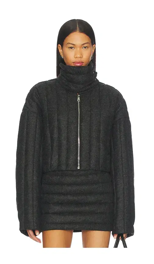 LaQuan Smith Funnel Neck Jacket