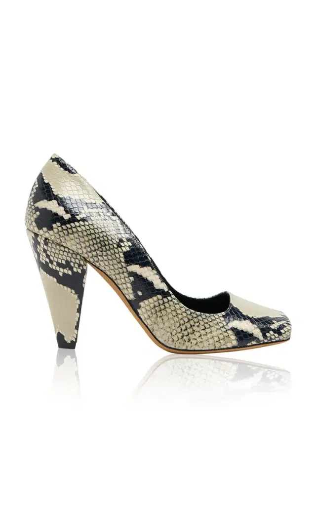 Cedar Peep-Toe Snake-Effect Leather Pumps - Python - IT 40.5