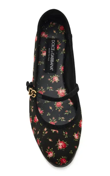 Dolce & Gabbana Vally Floral-Print Ballet Flats | Thumbnail 3