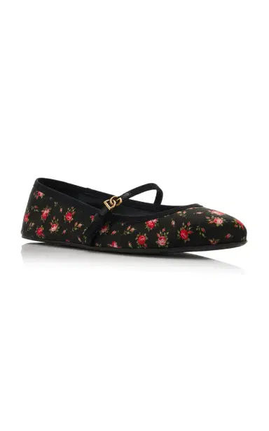 Dolce & Gabbana Vally Floral-Print Ballet Flats | Thumbnail 4