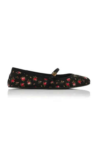 Dolce & Gabbana Vally Floral-Print Ballet Flats | Thumbnail 1