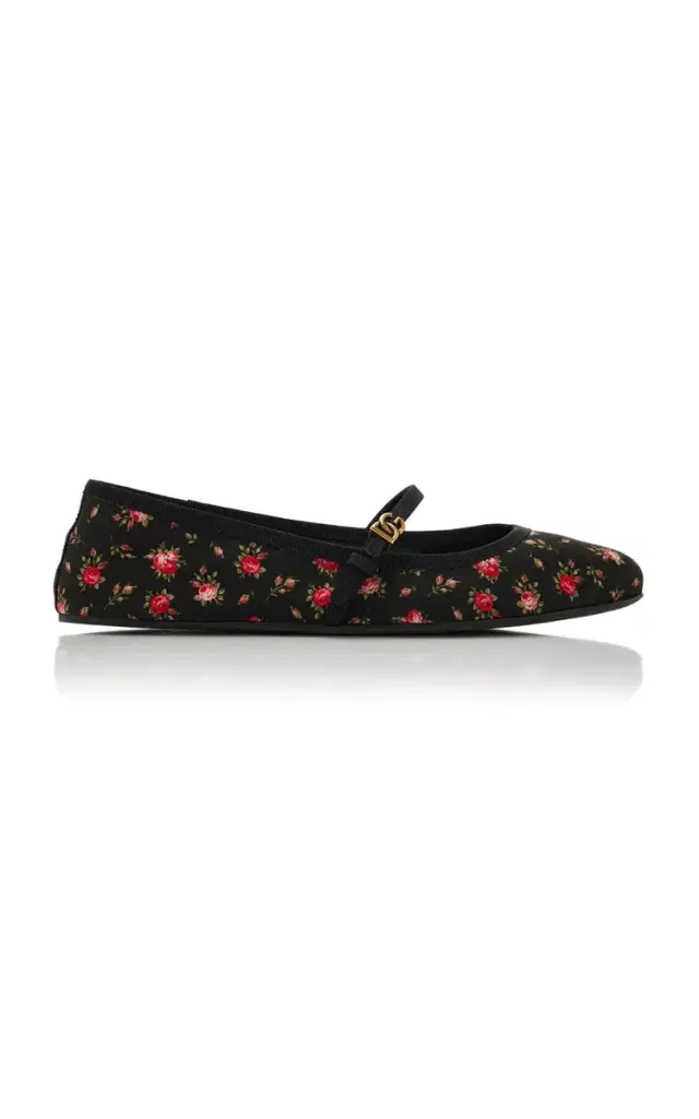Dolce & Gabbana Vally Floral-Print Ballet Flats