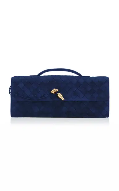 Bottega Veneta Andiamo Intrecciato Suede Clutch | Thumbnail 1