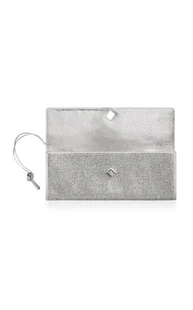 Bottega Veneta Andiamo Crystal-Embellished Leather Clutch | Thumbnail 4
