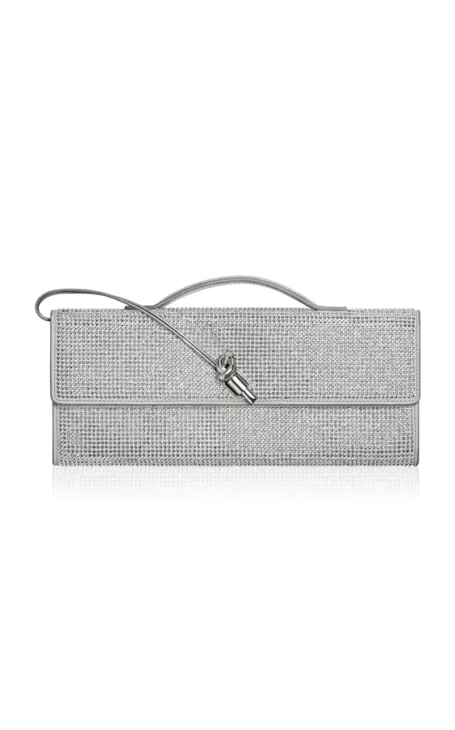Andiamo Crystal-Embellished Leather Clutch