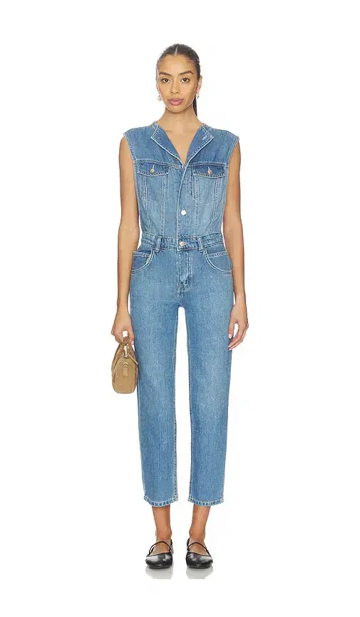 Free People x We The Free All You Need Denim Coverall In Bea Blue