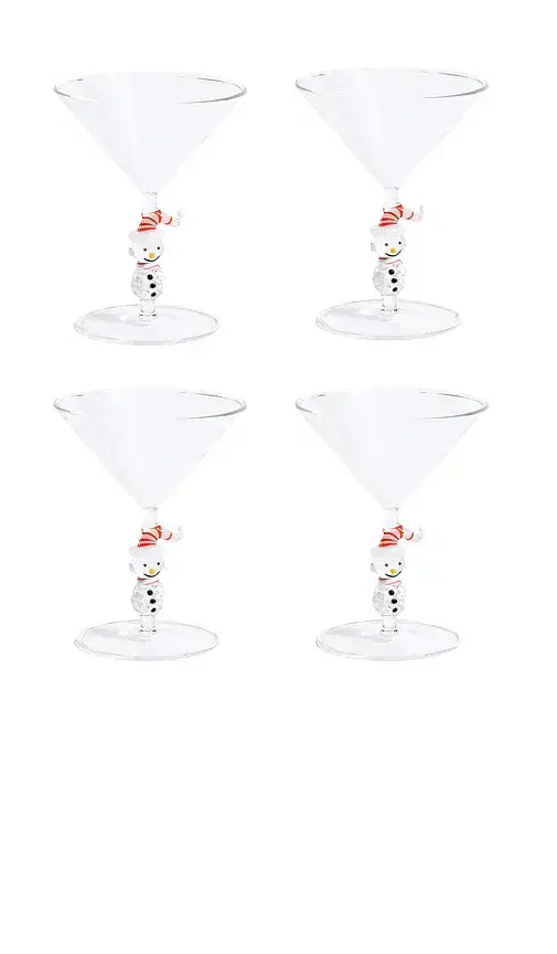 The Favorites Snowman Sips Martini Glasses Set Of 4