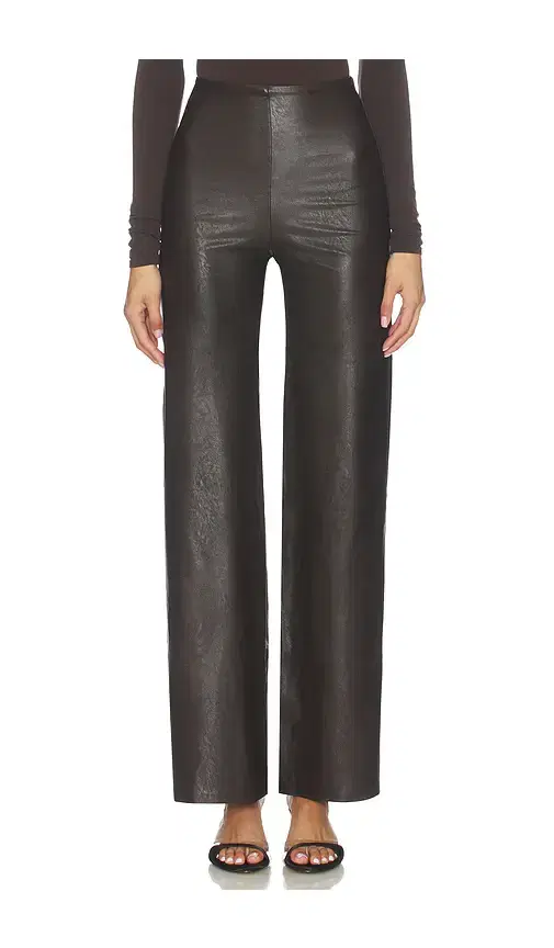 Faux Leather Wide Leg Pant