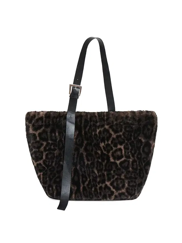 Apparis Women's Esti Leopard-Print Faux-Fur Tote Bag - Dark Leopard