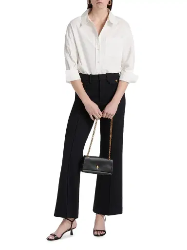 FRAME Women's The Reboot Cropped Flare Trousers - Navy | Thumbnail 2