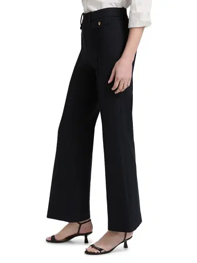 FRAME Women's The Reboot Cropped Flare Trousers - Navy | Thumbnail 4