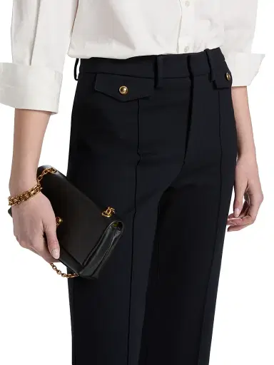 FRAME Women's The Reboot Cropped Flare Trousers - Navy | Thumbnail 6
