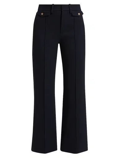FRAME Women's The Reboot Cropped Flare Trousers - Navy | Thumbnail 1