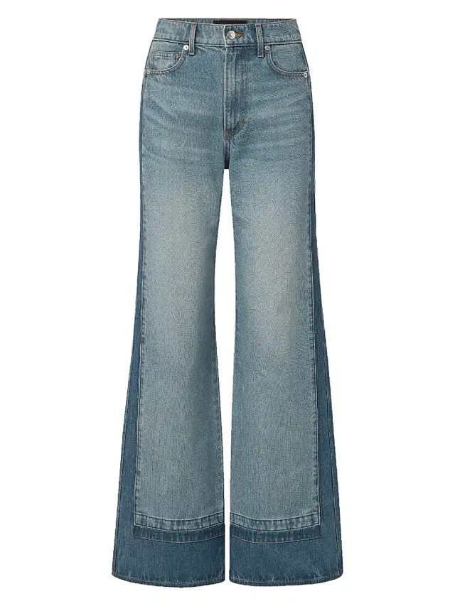 Veronica Beard Women's Taylor High-Rise Wide-Leg Jeans - Cloudy Color Block