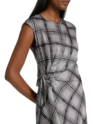 DEREK LAM 10 CROSBY Women's Adelita Check Crêpe Satin Midi-Dress | Thumbnail 6 DEREK LAM 10 CROSBY Women's Adelita Check Crêpe Satin Midi-Dress | Thumbnail 6