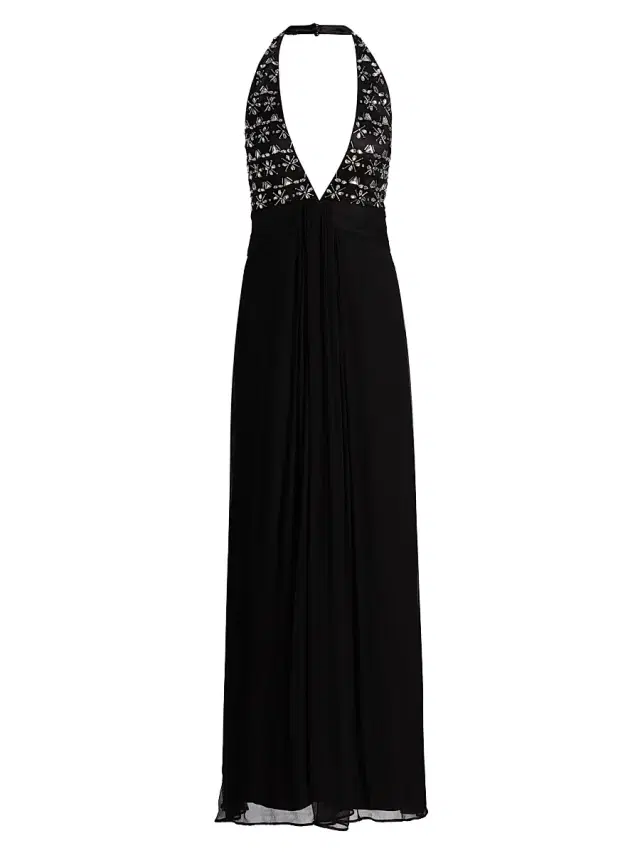 Ramy Brook Women's Martina Halterneck Gown - Black