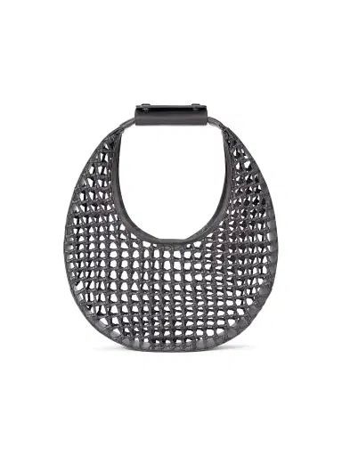 Staud Women's Moon Hand-Knotted Leather Shoulder Bag - Espresso Open | Thumbnail 1 Staud Women's Moon Hand-Knotted Leather Shoulder Bag - Espresso Open | Thumbnail 1