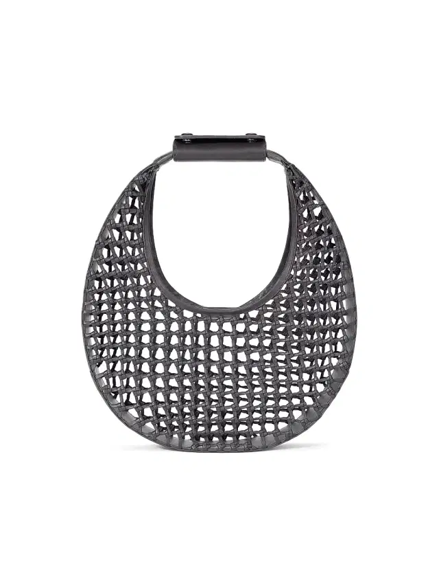Women's Moon Hand-Knotted Leather Shoulder Bag - Espresso Open