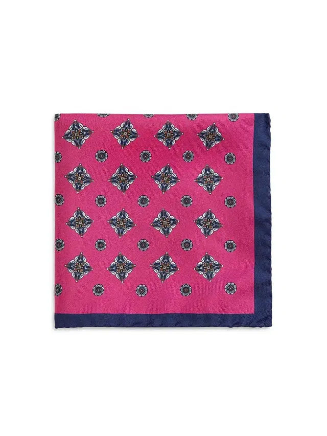 Saks Fifth Avenue Men's Floral Silk Pocket Square - Pink