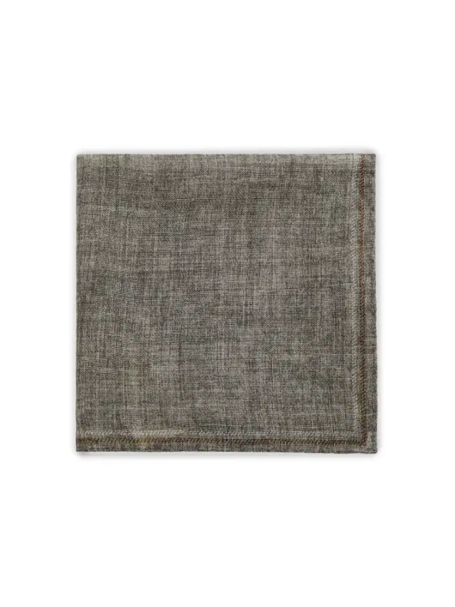 Saks Fifth Avenue Men's Thin Stripe Silk Pocket Square - Grey