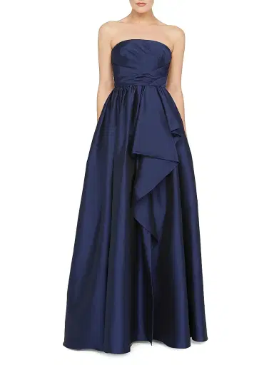 Theia Women's Esmerina Taffeta Strapless Gown - Navy | Thumbnail 2