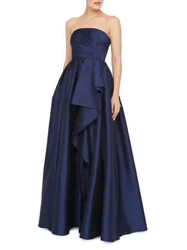 Theia Women's Esmerina Taffeta Strapless Gown - Navy | Thumbnail 3