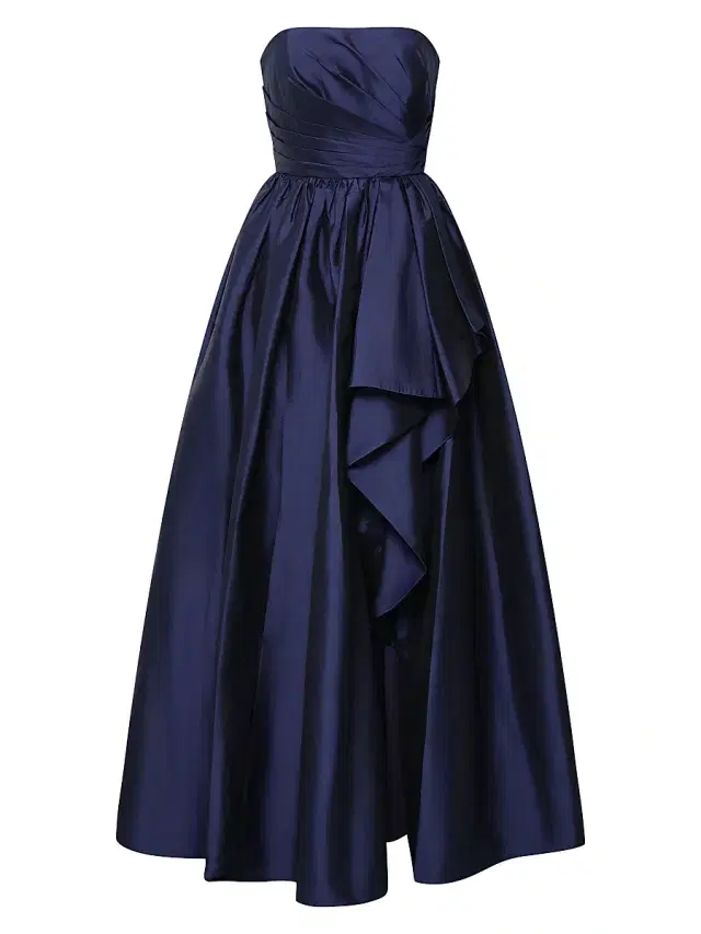 Theia Women's Esmerina Taffeta Strapless Gown - Navy